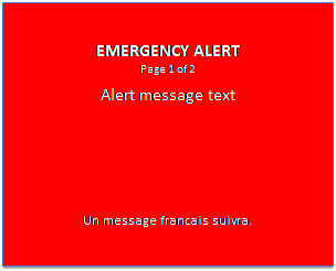 EMERGENCY ALERT Page 1 of 2 Alert message text