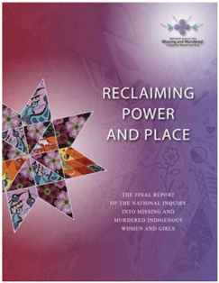 Photo of the Final Report of the National Inquiry into Missing and Murdered Indigenous Women and Girls (MMIWG) cover