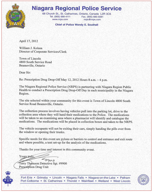 NRPS letter to city clerk